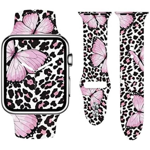 NEW Pink Butterfly Apple Watch Band main image 4